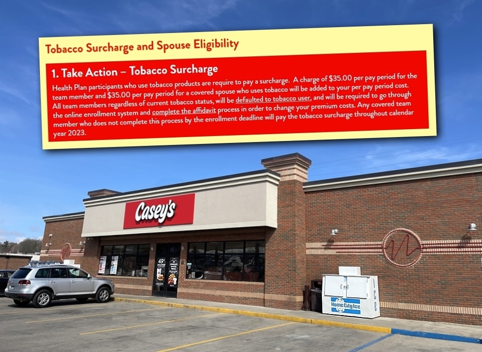 Lawsuit: Casey's exploits employees with tobacco-use surcharge