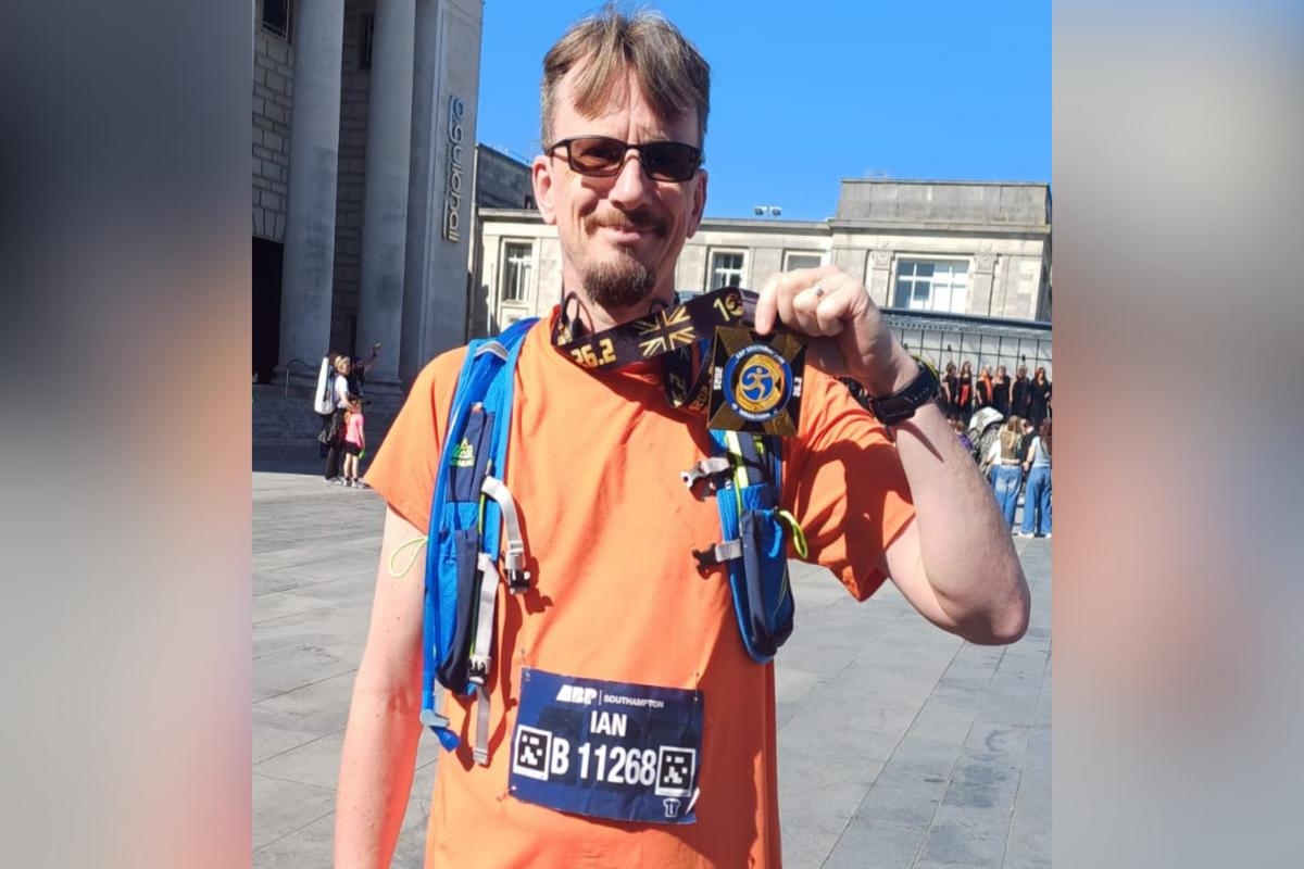 Island man's first marathon raises £800 for sea pool project