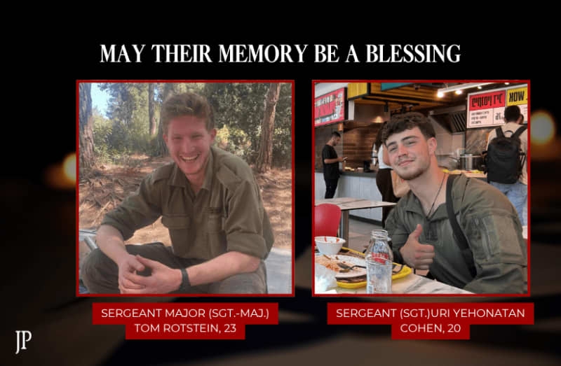IDF names Sgt. Cohen, Sgt.-Maj. Rotstein as additional fallen soldiers in Khan Yunis