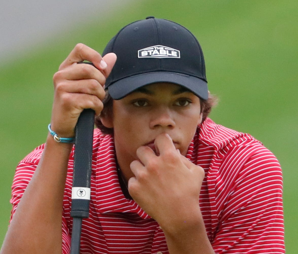 Who is Charlie Woods, son of Tiger Woods, paired with in the Junior PGA Championship final?