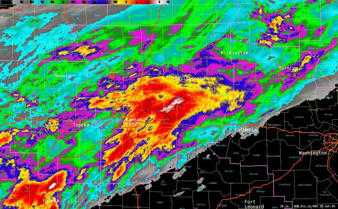 Record-tying rain falls in Kansas City area. Here's map of the heaviest rainfall