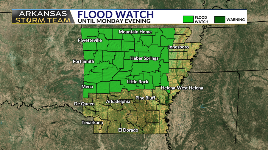 Arkansas Storm Team Forecast: Flood Watch Expands