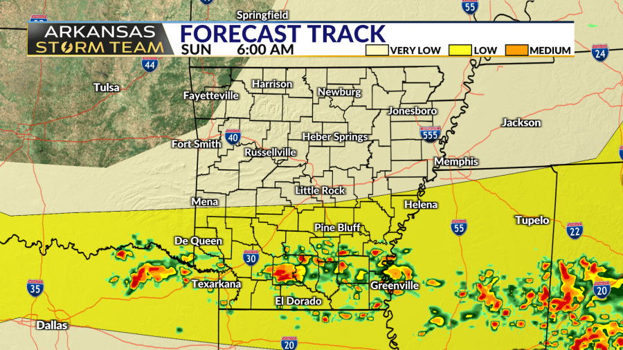 Arkansas Storm Team Forecast: Low Risk Storm Threat Tonight for Southern Arkansas
