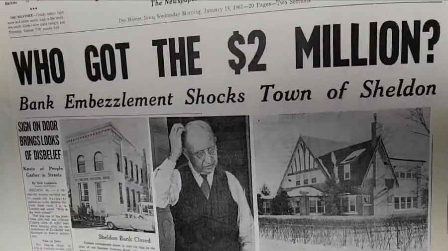 Sheldon National Bank embezzlement scheme shocked Iowans back in 1961
