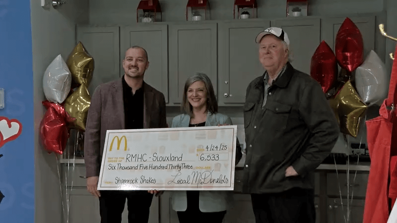Ronald McDonald House Charities of Siouxland gets donation from local McDonald's restaurants