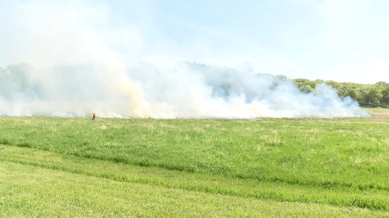 Controlled burn at Prairie Park meant to help with invasive species