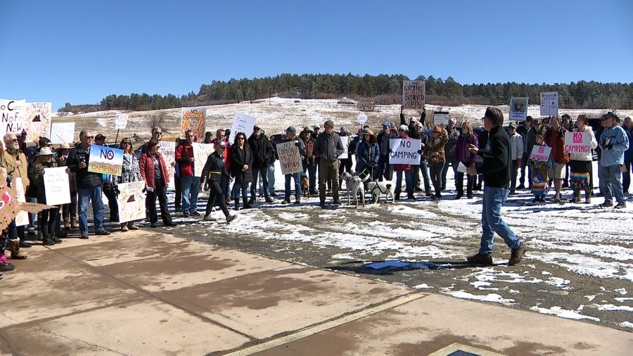 Larkspur residents rally at Sandstone Open Space to protest camping proposal