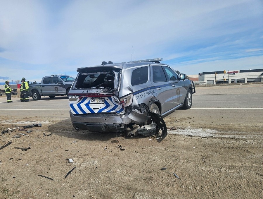 Trooper, driver injured after Colorado State Patrol vehicle hit along C-470