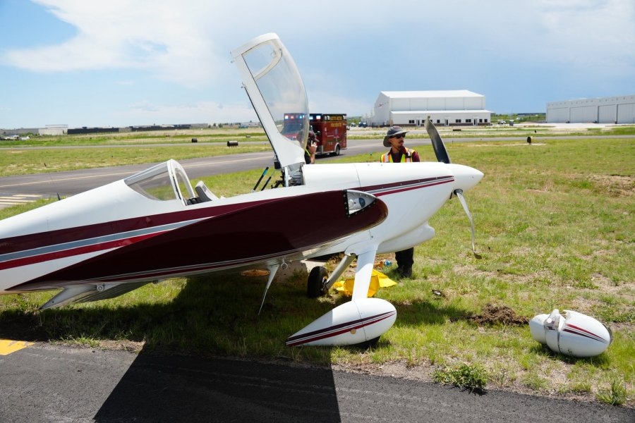 Small plane goes off runway at Centennial Airport