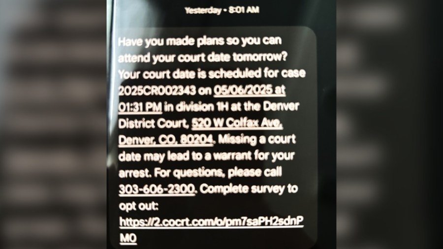 Denver sheriff warns residents to avoid jury duty text message scam