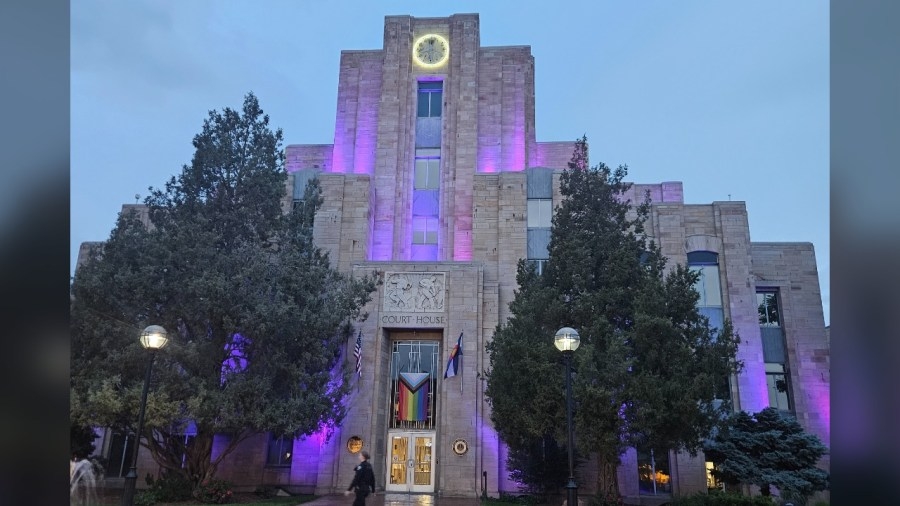 Boulder County Courthouse lit blue for Jewish victims, against antisemitism