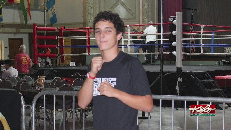 Honoring young boxer during Zumbathon fundraiser
