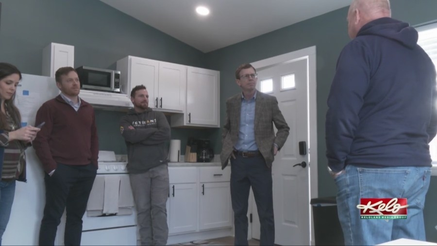 Dusty Johnson visits tiny homes designed for veterans