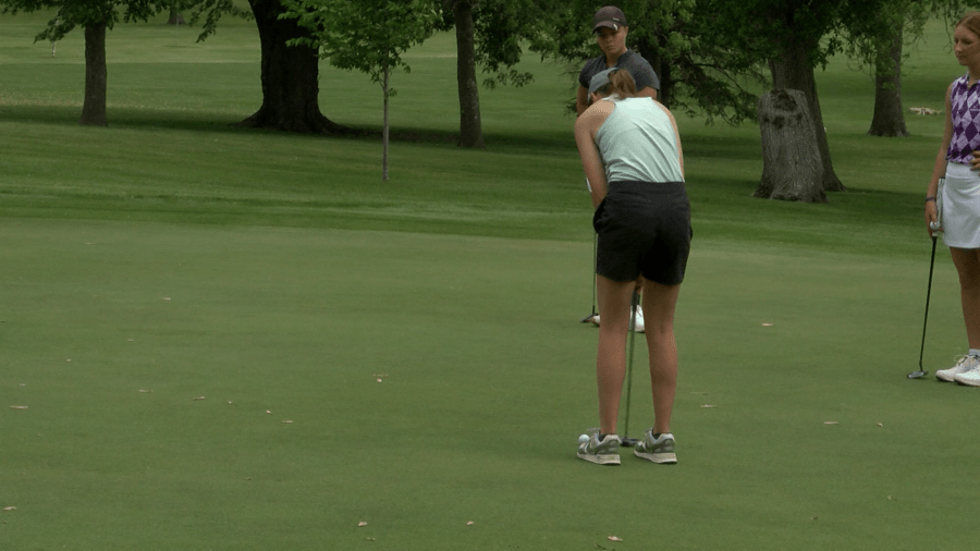 Vermillion holds slim lead in class ‘A' girls state golf