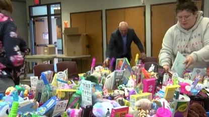 Creating Easter Baskets for children in need