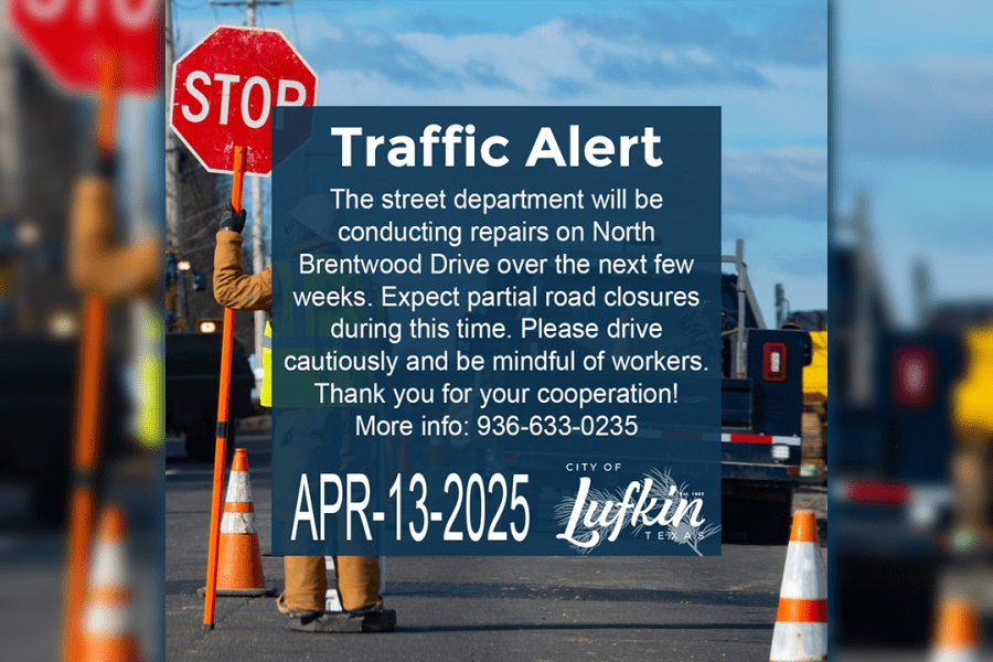 North Brentwood Drive in Lufkin facing repairs