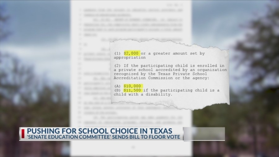 School choice bill will move towards Texas Senate floor vote soon