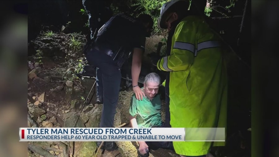 60-year-old saved from creek bed by Tyler first responders