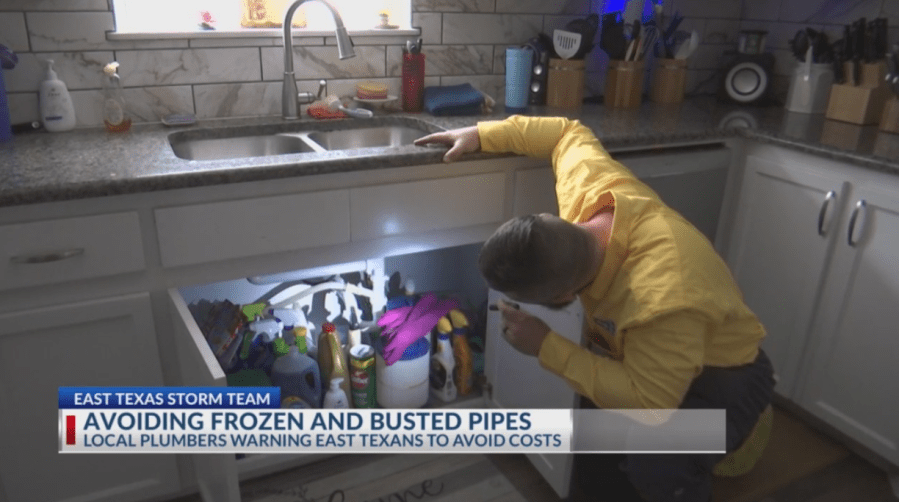 East Texas plumbers report uptick in frozen, burst pipes