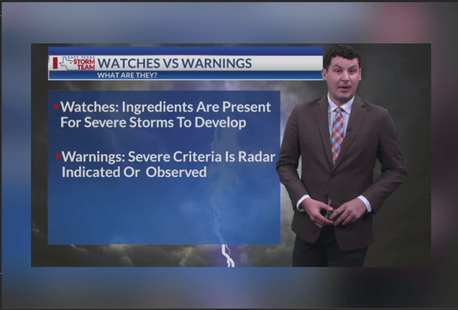 What is a severe weather watch vs warning?