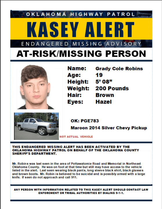 Kasey Alert issued for missing 19-year-old last seen in Oklahoma County