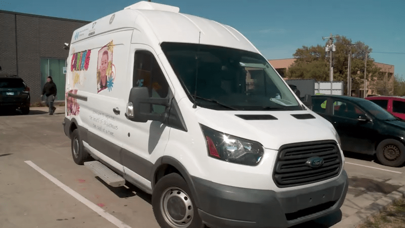 Oklahoma Caring Van providing vaccinations including measles