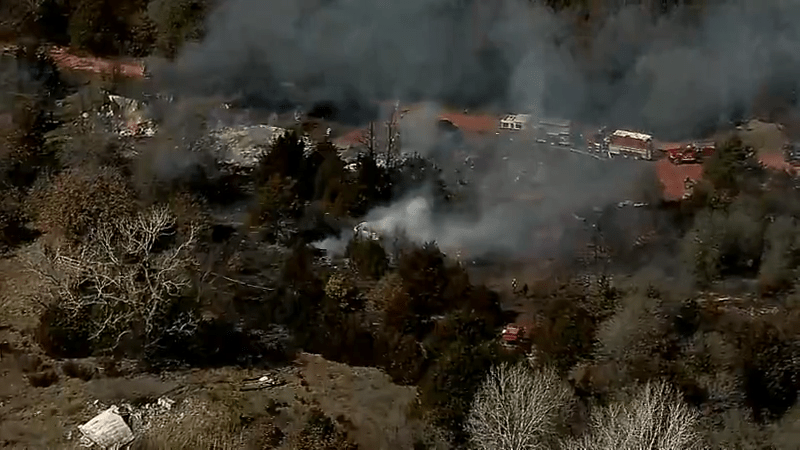 Large fire prompts evacuations southwest of Wellston