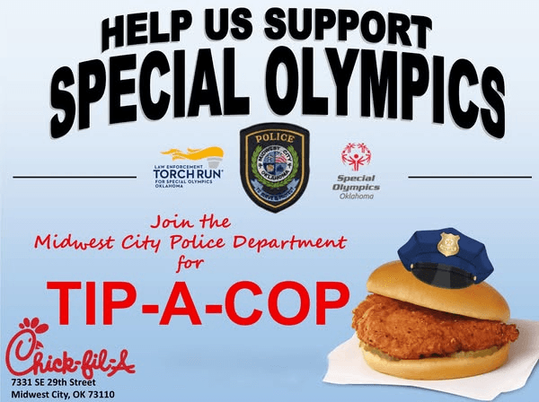Midwest City PD hosts Tip-A-Cop for Special Olympics