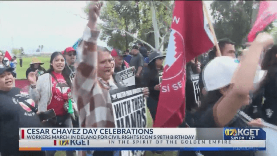 Thousands march across Delano in honor of civil rights icon César Chávez's 98th birthday