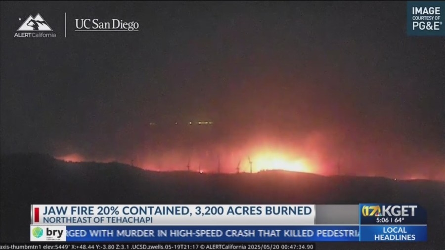 Jaw Fire 20% contained with 3,200 acres burned