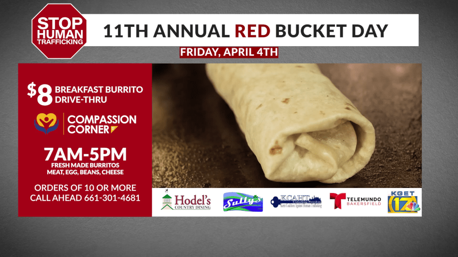 ‘Red Bucket Day' aims to raise awareness about human trafficking in Kern on Friday