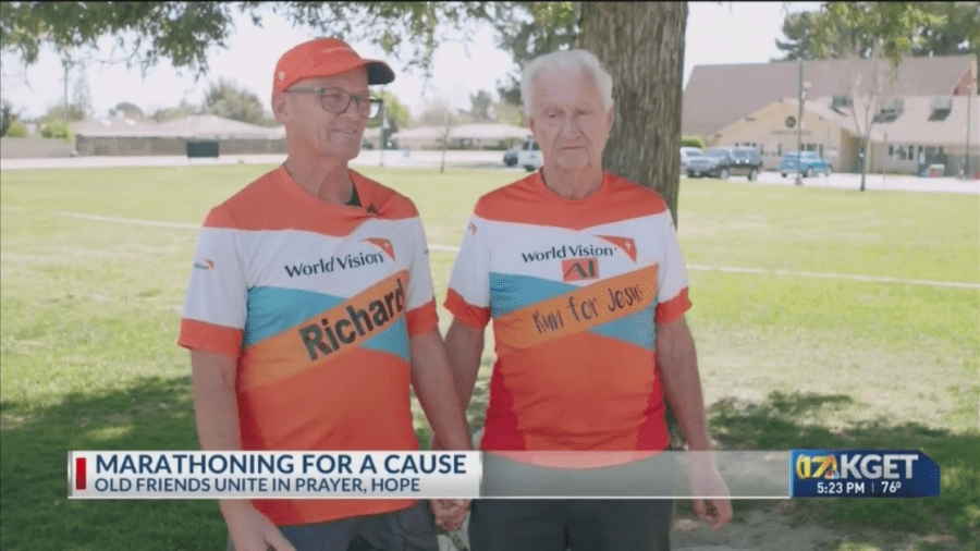 Marathon buddies, prayer buddies, clean-water buddies: Newton and Vaughn have been through a lot together