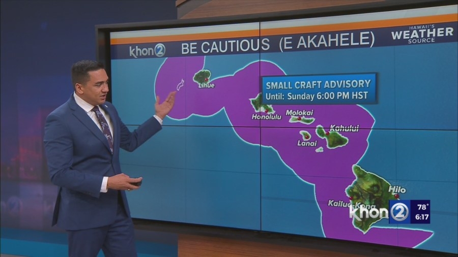 Small Craft Advisory in effect as trade winds strengthen a bit