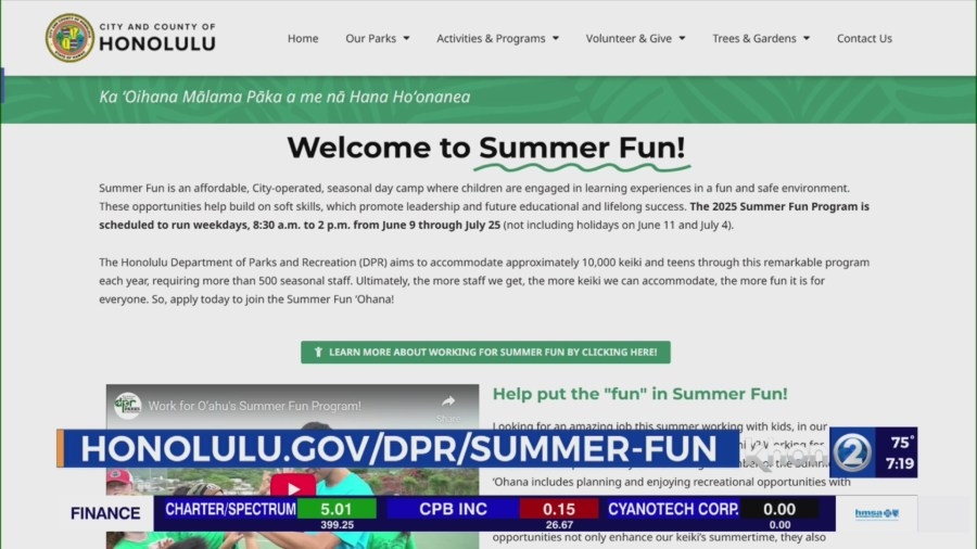 Honolulu launches 2025 Summer Fun program