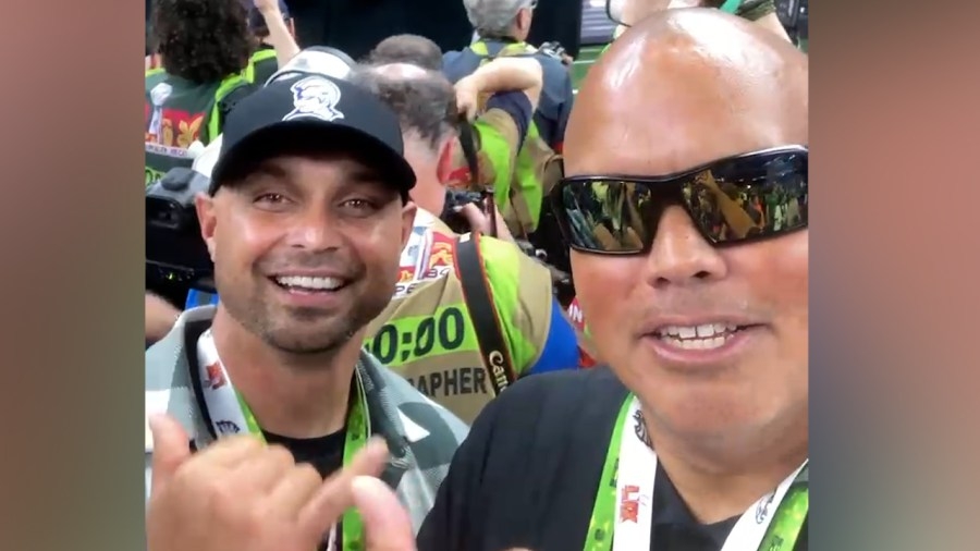 Scouts Dizon & Naeole celebrate Eagles Super Bowl win