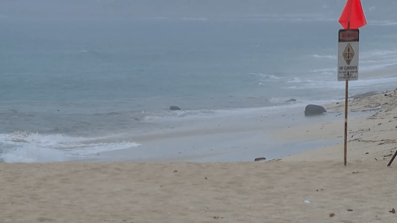 Heavy rains push trash bags from drainage canal into ocean in Nanakuli