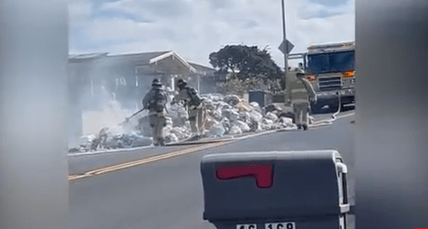 Garbage truck forced to dump load due to lithium-ion battery fire