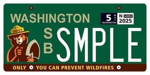 WA's first Smokey Bear license plate available; funds going to human-caused wildfire campaigns