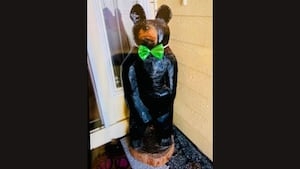 ‘Just want to see him home safe': Wooden bear gifted by late husband stolen in Mount Vernon