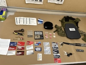 Body armor, meth, and credit cards found in stolen ‘bullet-riddled' pickup