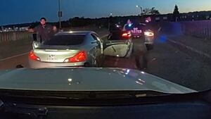 Man interferes in police pursuit of brother, both arrested in separate chases.
