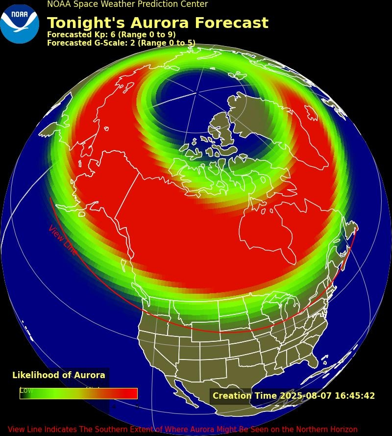 Washington state is in NOAA's 'view line' for the northern lights tonight