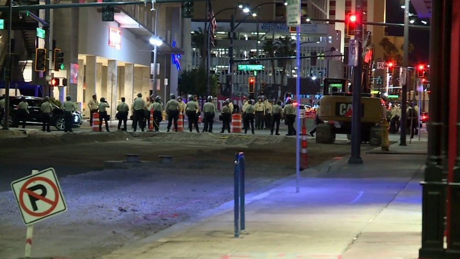 Woman shares experience with police during Downtown Las Vegas protest