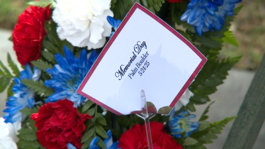 Flags placed for Memorial Day ceremony in Henderson