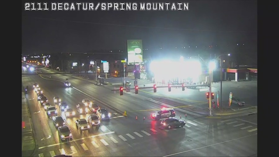 1 hospitalized in central Las Vegas valley crash