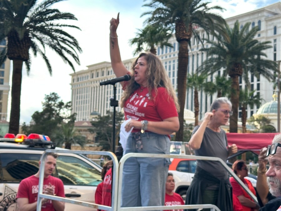 Hundreds gather for May Day demonstration on Las Vegas Strip, push back against Trump immigration policies