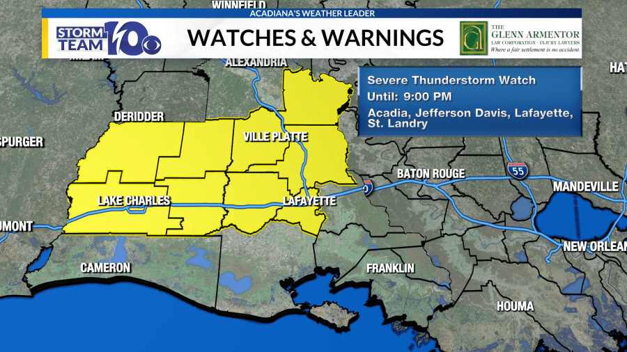 Strong storms headed to parts of Acadiana