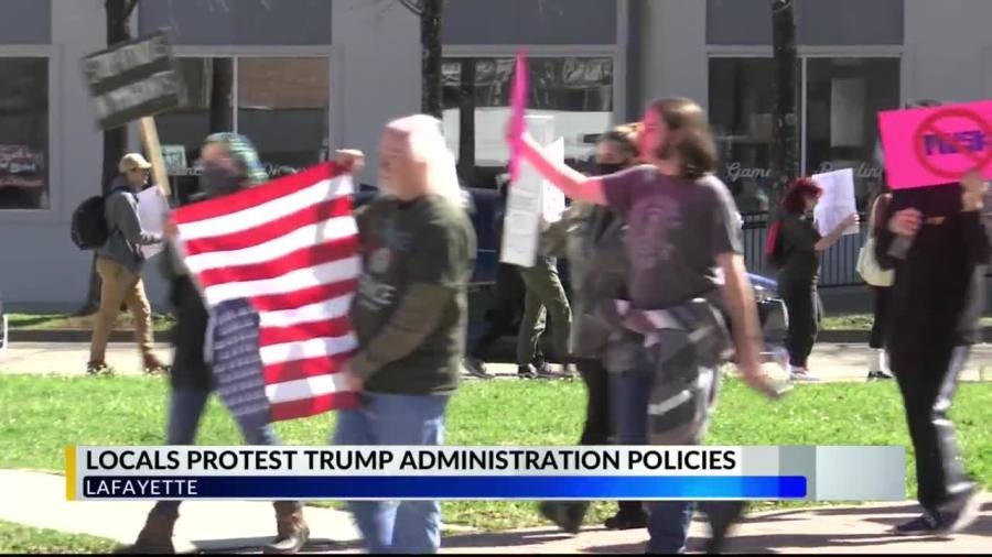 Locals protest Trump administration policies in Lafayette