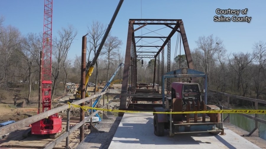 Historic Old River Bridge returns to Saline County, nears reopening