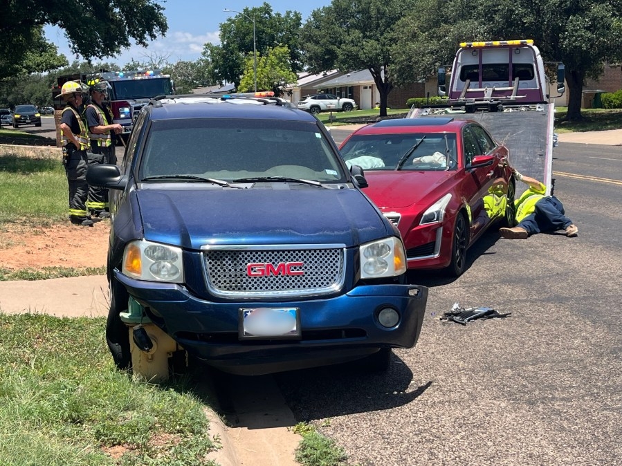 Crash involving elderly causes fire hydrant damage